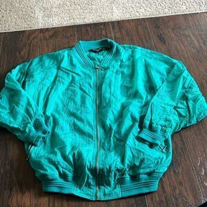 VTG Christian Dior Nylon sea green  bomber jacket size XL in EUC